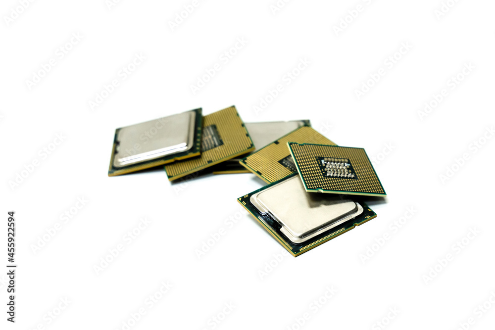 Fototapeta premium scattering cpu (central processing unit) central computing element of a computer microcircuit