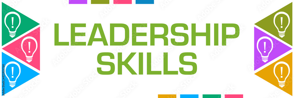 Leadership Skills Colorful Triangles Both Sides Bulbs Leadership Skills Colorful Triangles Both Sides Bulbs