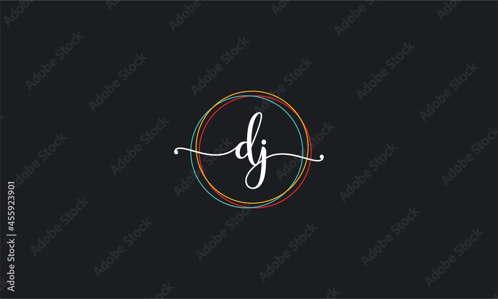 Initial D J letter handwriting logo Design
Initial D J letter handwriting logo Design