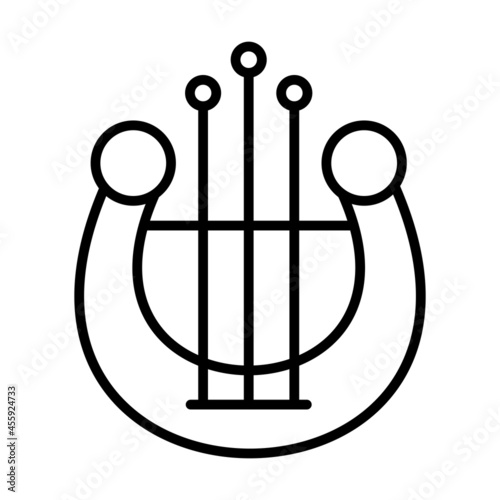 Lyre Vector Line Icon Design