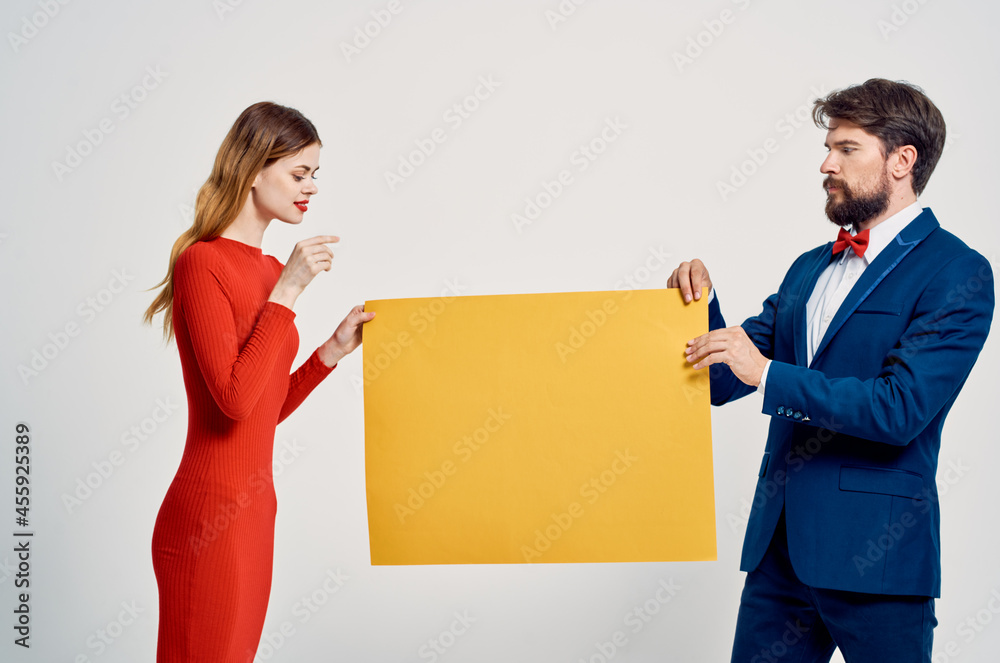 handsome man and woman yellow poppy pasteur posing advertising handsome man and woman yellow poppy pasteur posing advertising