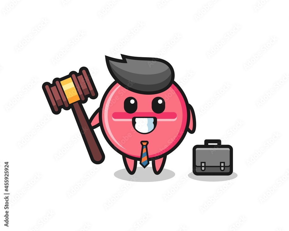 Fototapeta premium Illustration of medicine tablet mascot as a lawyer
