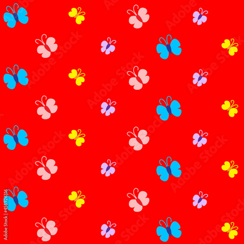 Hand Drawn Colorful Butterflies Seamless Pattern - Amazing vector pattern of a butterfly suitable for background, fabric pattern, design asset, wrapping paper, wallpaper and illustration in general