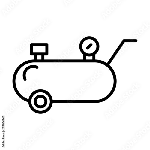 Air Compressor Vector Line Icon Design