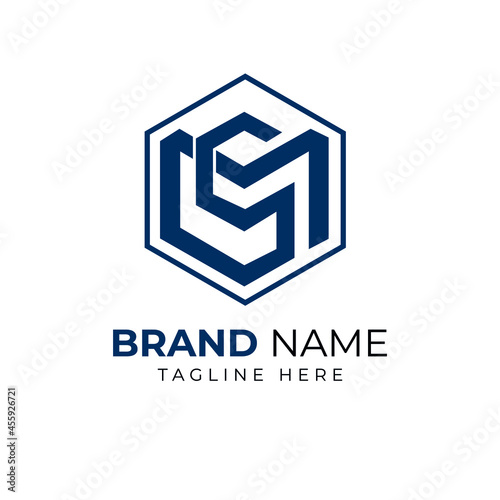 Initial MS SM vector modern style and minimalist logo design