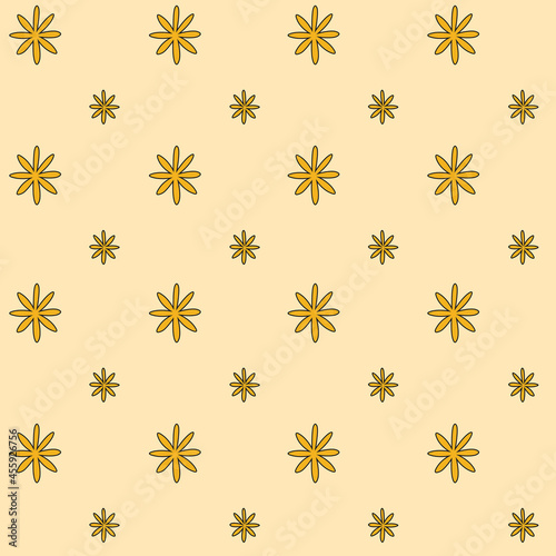Hand Drawn Gold Shiny Blinking Star Seamless Pattern - Amazing hand drawn vector pattern of a golden star suitable for fabric pattern, design asset, wrapping paper, wallpaper and illustration