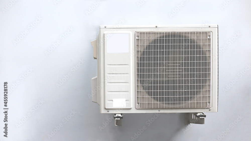 Air condition outdoor unit compressor install outside the house,Condenser unit in central air conditioning systems. Air condition outdoor unit compressor install outside the house,Condenser unit in central air conditioning systems.