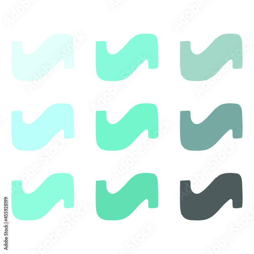 Vector shapes in different shades of blue. Shapes for web design