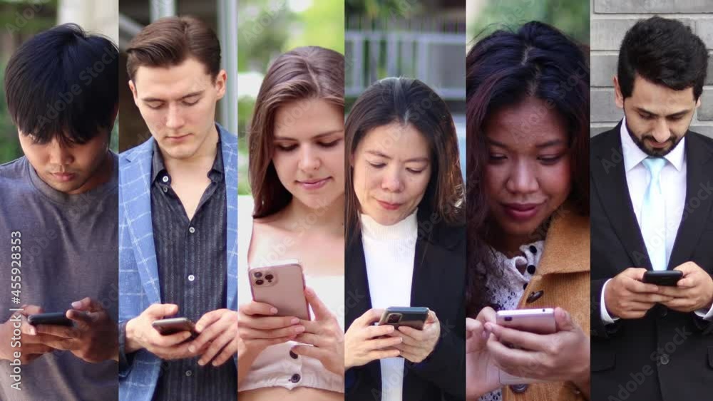 People using the mobile phone.