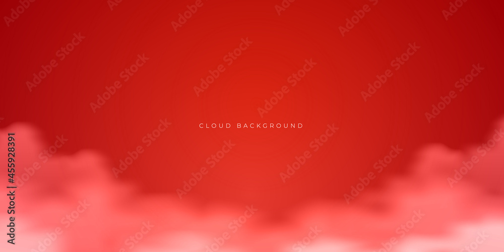lovely red cloud background design template Stock Vector | Adobe Stock