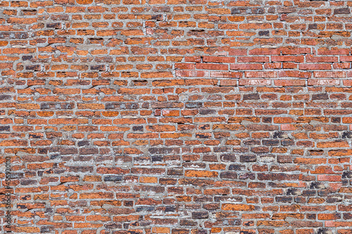 red brick wall background old and broken, city defensive fort