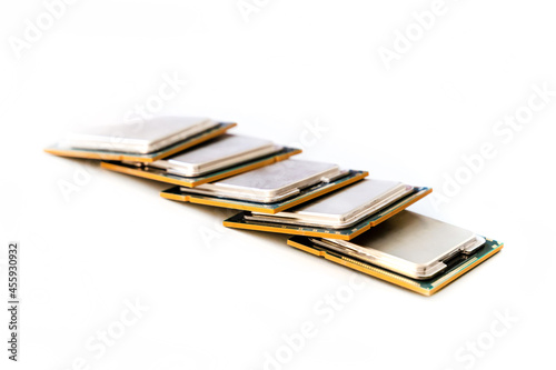 cpu, computer central processing unit on white isolated background