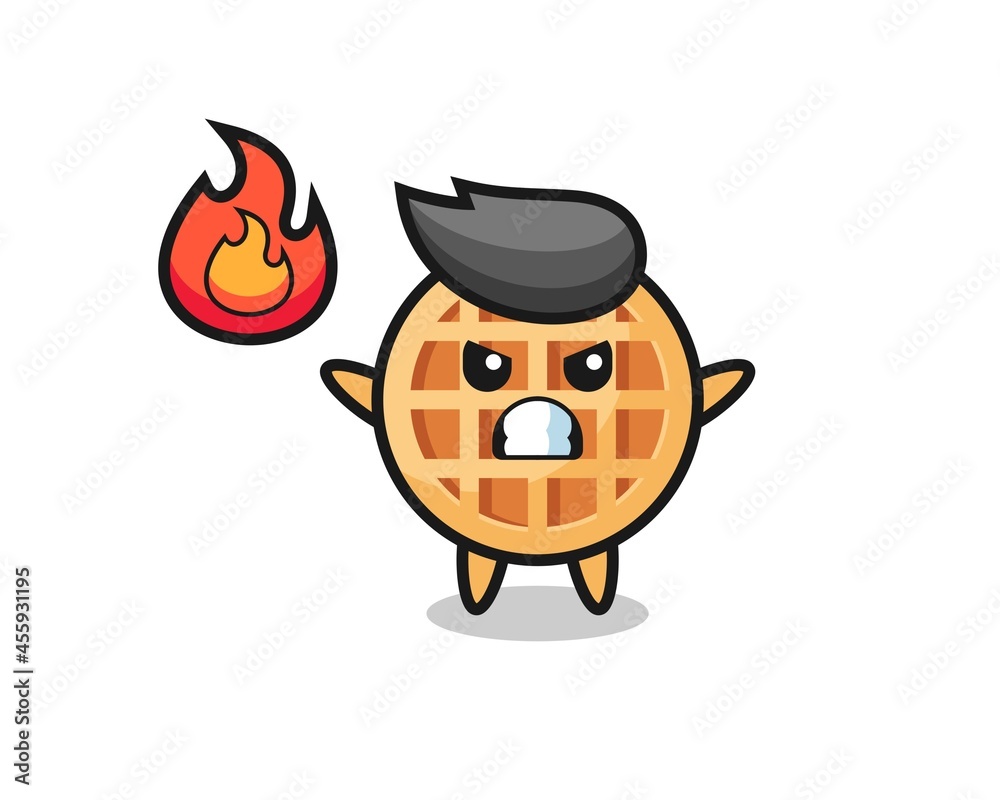 circle waffle character cartoon with angry gesture circle waffle character cartoon with angry gesture
