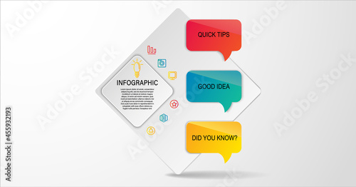 Quick tips, good idea,did you know, hint, helpful tricks, tooltip for website. Creative banner with useful information. Vector icon of solution and advice.