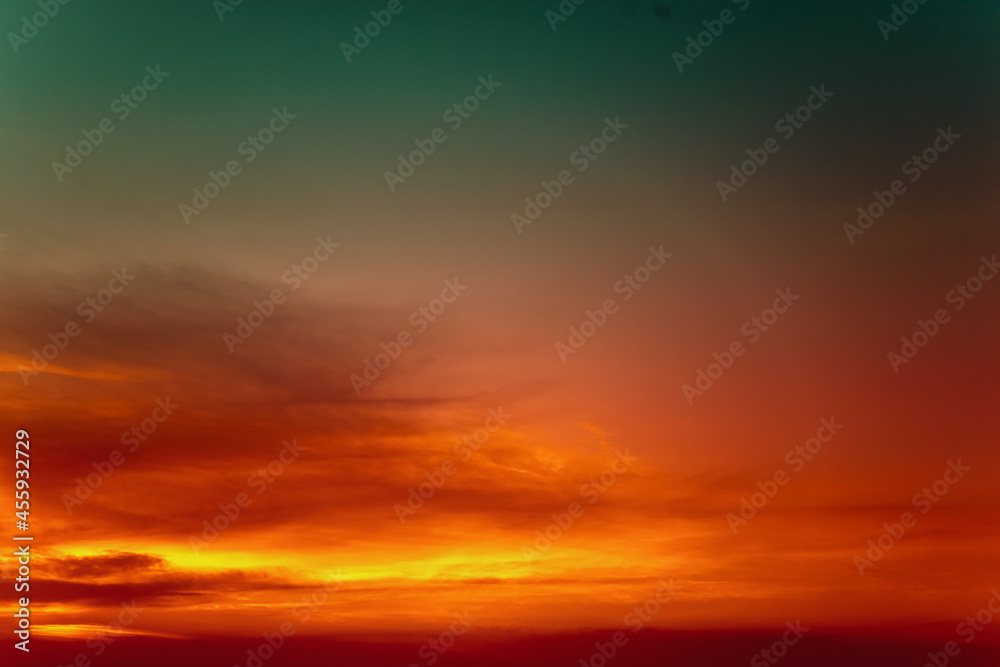 Red dramatic sky at sunset. Sky texture. Abstract nature background