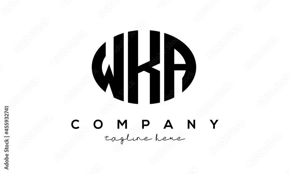 WKA three Letters creative circle logo design
