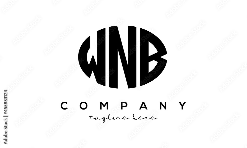 WNB three Letters creative circle logo design