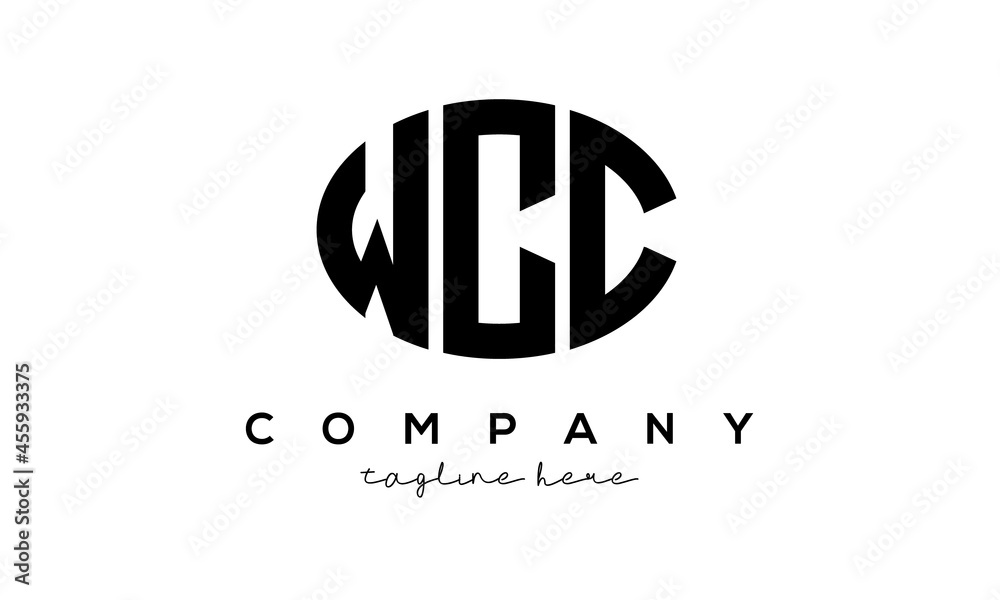 WCC three Letters creative circle logo design