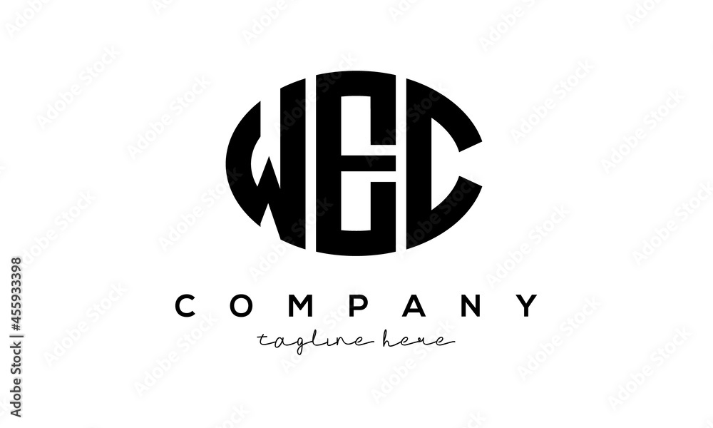 WEC three Letters creative circle logo design