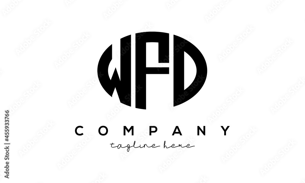 WFD three Letters creative circle logo design