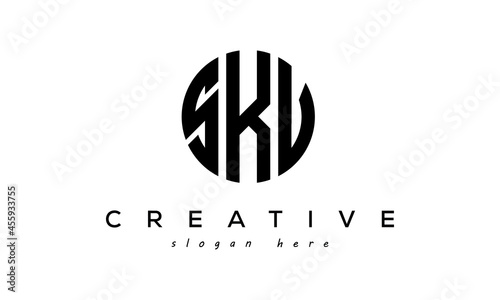 Letters SKU creative circle logo design vector	
