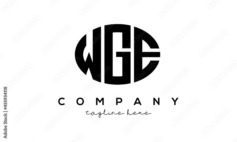 WGE three Letters creative circle logo design WGE three Letters creative circle logo design