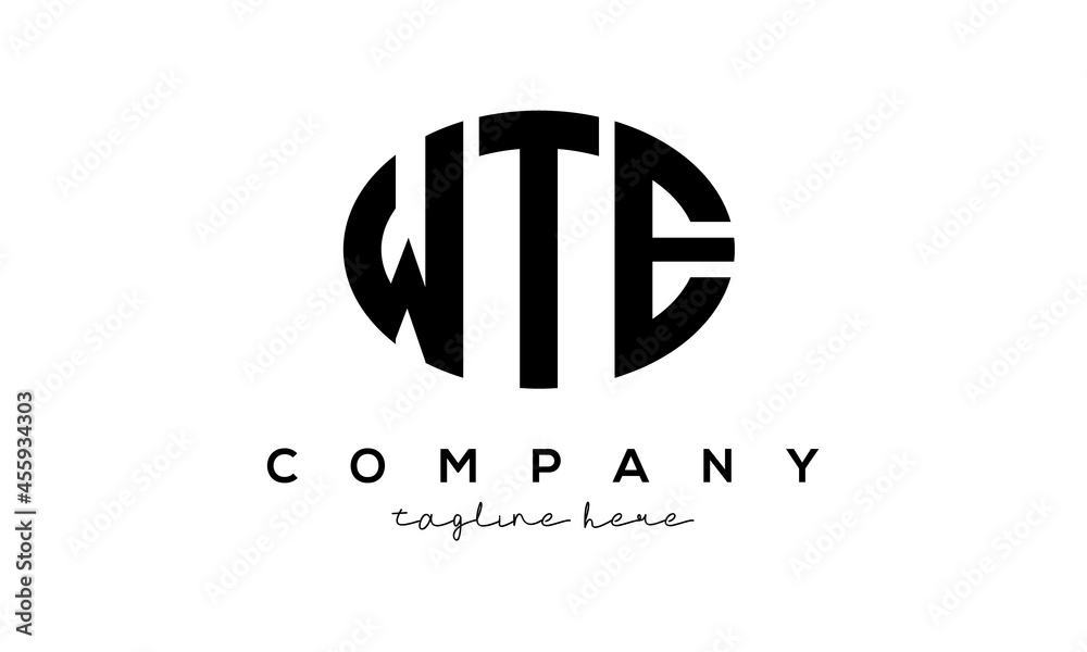 WTE three Letters creative circle logo design