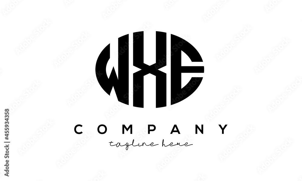 WXE three Letters creative circle logo design