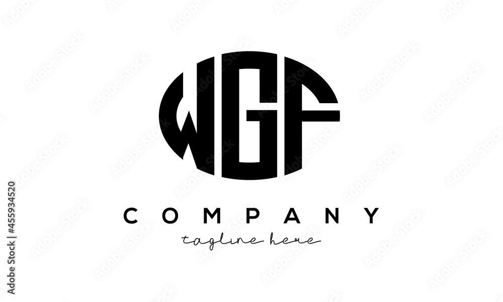 WGF three Letters creative circle logo design