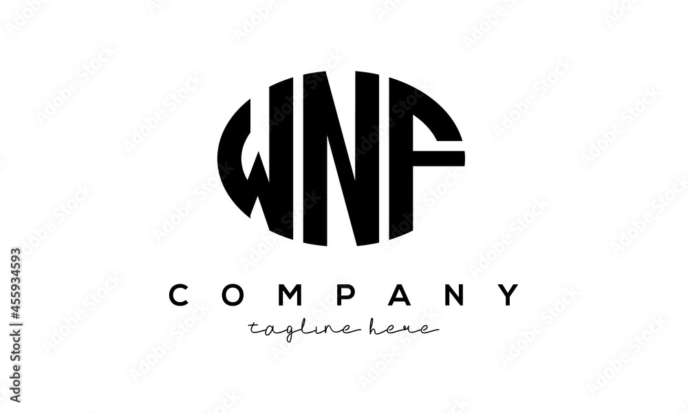 WNF three Letters creative circle logo design WNF three Letters creative circle logo design
