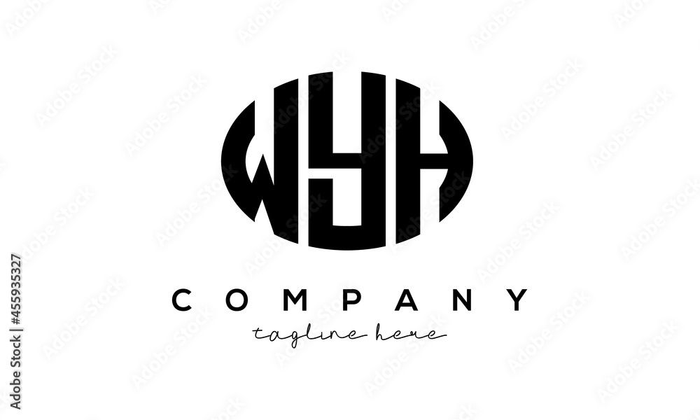 WYH three Letters creative circle logo design WYH three Letters creative circle logo design
