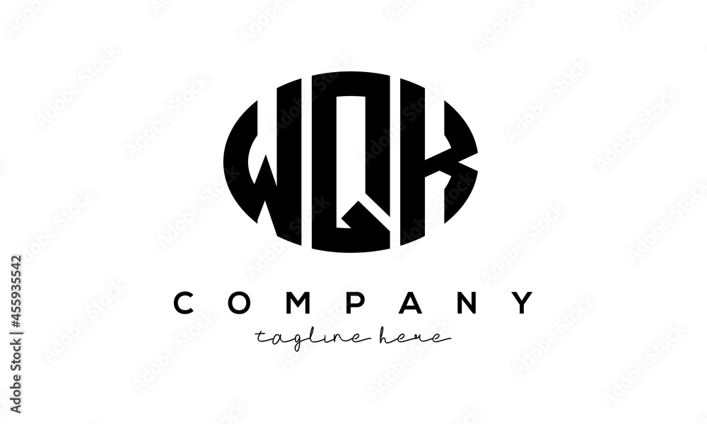 WQK three Letters creative circle logo design