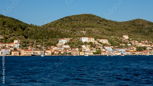 Ithaca island in Greece. View from the village in Vathy