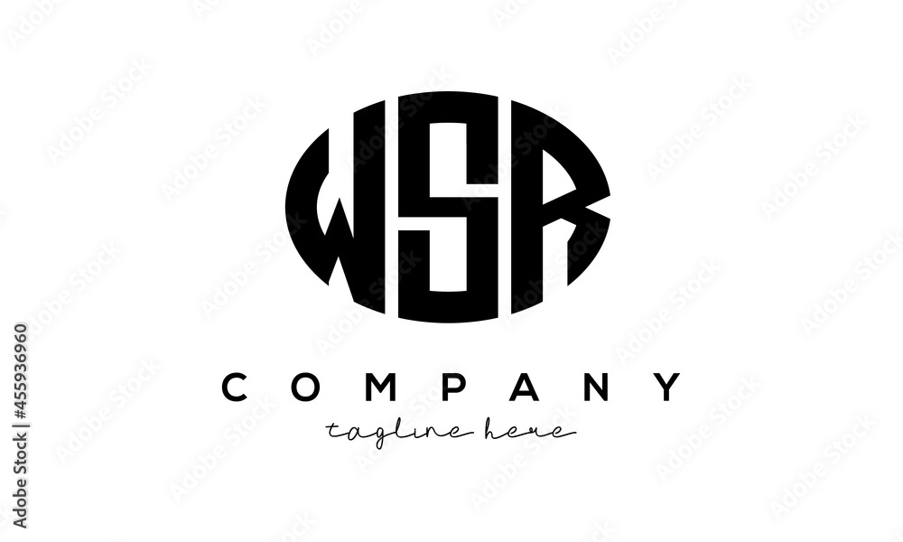WSR three Letters creative circle logo design WSR three Letters creative circle logo design