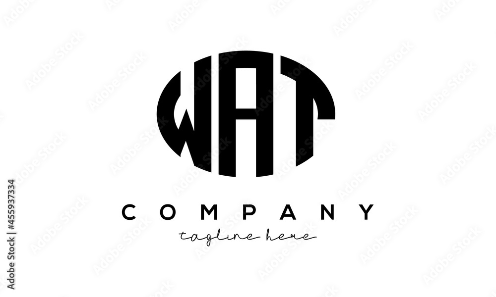 WAT three Letters creative circle logo design