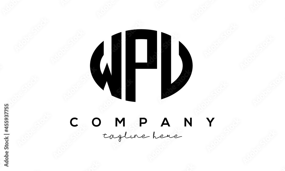 WPU three Letters creative circle logo design