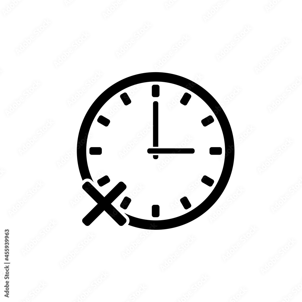 Reject time management icon isolated on white background Reject time management icon isolated on white background