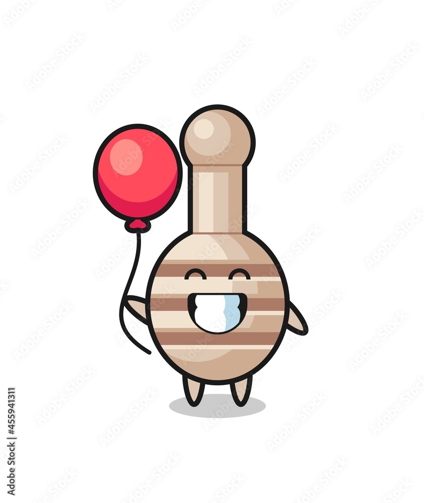 honey dipper mascot illustration is playing balloon honey dipper mascot illustration is playing balloon