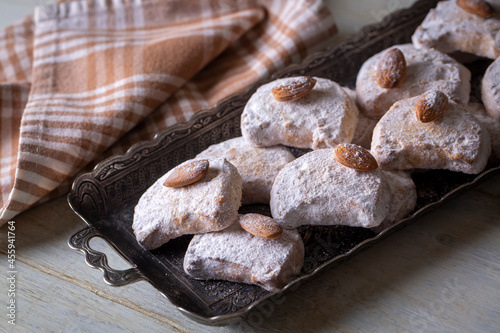 Traditional Kavala cookies with almond photo