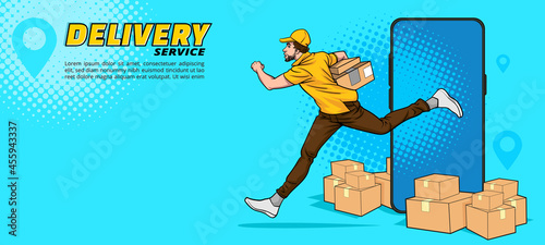 Delivery man service running