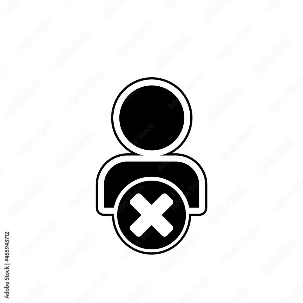 Male user delete icon isolated on white background Male user delete icon isolated on white background