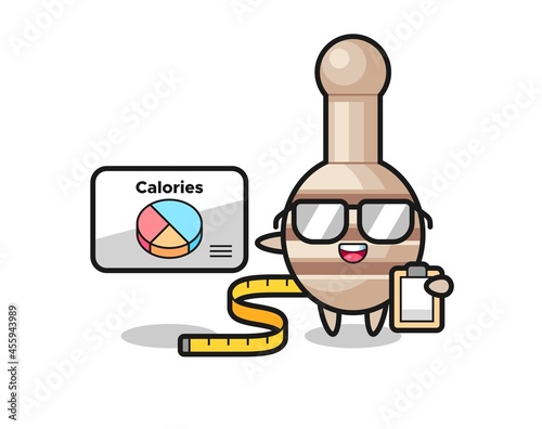 Illustration of honey dipper mascot as a dietitian