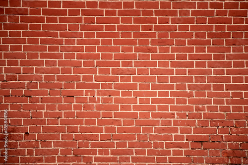 Red brick wall. Texture of old brick backgorund
