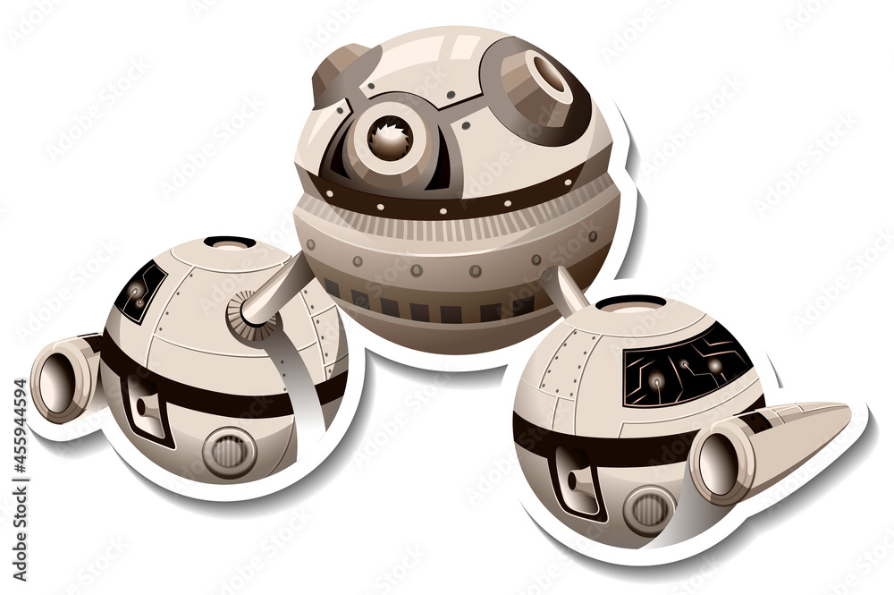 A sticker template with UFO or Space Station isolated A sticker template with UFO or Space Station isolated