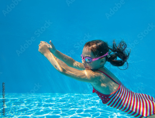 little girl in pool