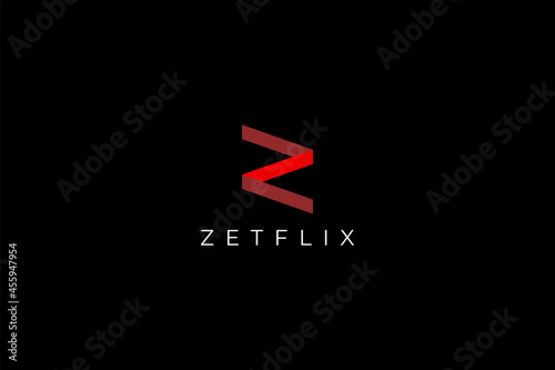 Letter Z red colour creative and simple modern cinematography business logo