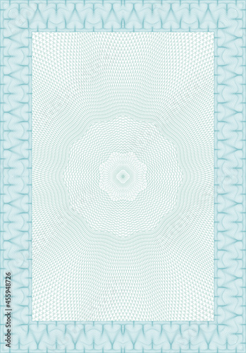 Guilloche grid and frame for certificate and diploma design, vector background