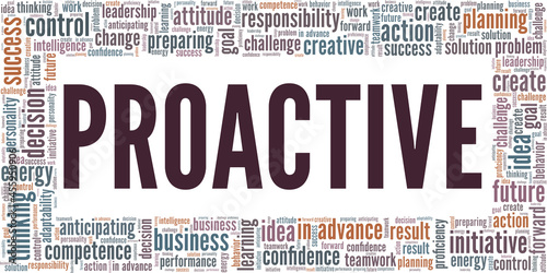 Proactive Behavior vector illustration word cloud isolated on a white background.