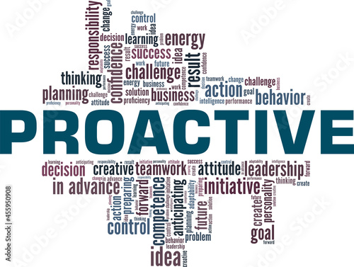 Proactive Behavior vector illustration word cloud isolated on a white background.