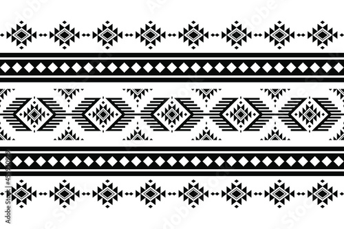 Geometric ethnic oriental seamless pattern traditional Design for background,carpet,wallpaper.clothing,wrapping,Batik fabric,Vector illustration.embroidery style - Sadu, sadou, sadow or sado